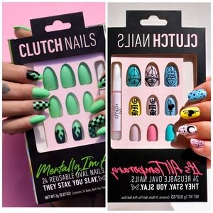 Set of 2 CLUTCH Nails Ready to Glare Press On Nails